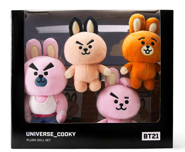 BTS] Line Friends BT21 COOKY Universe Standing Doll Set (4ea