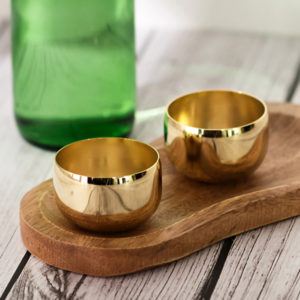 The King's Cup of Traditional Korean Liquor and Soju, Golden Plated 24K Elegant Handmade Drink(Gold)