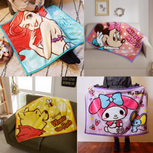 Winter Mini Blanket Disney Character Mink Blanket (Mermaid/Minnie / My melody /Pooh)