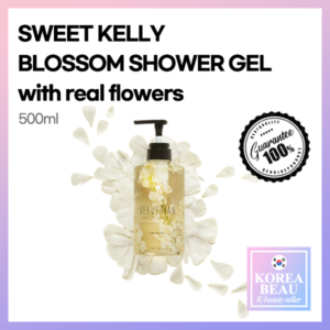 [VELVETIAN] SWEET KELLY BLOSSOM SHOWER GEL with real flowers. Natural hand-made Low ph level body wash. - 500ml - Made in korea