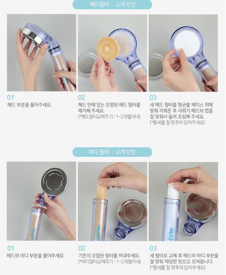Shower head filter atopy skin