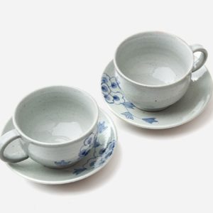 Korean Traditional Bunchong Coffee Cup Set - Mokdan(a peony)