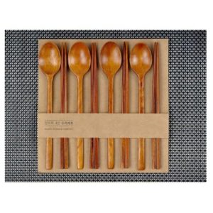 Wood Spoon Chopsticks Set