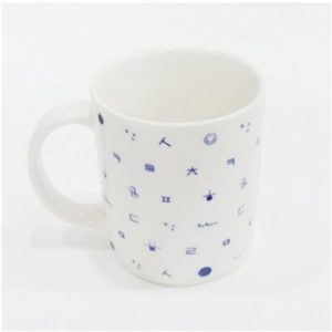 mug cup with korean alphabets design printing