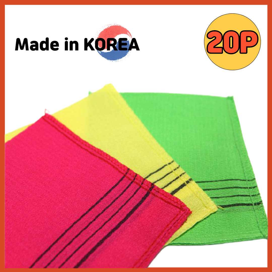 Korean Italy Exfoliating Towel Washcloth Body Scrub Towel Made in KOREA 20P