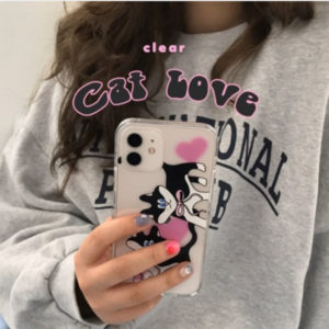 MUSE MOOD/ cat love (clear) iPhone case