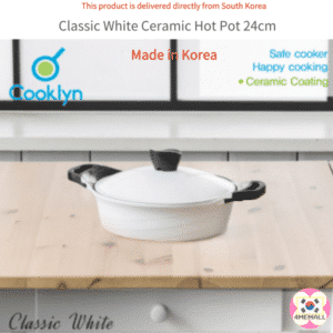 [Cooklyn] Made in Korea / Classic White Ceramic Hot Pot 24cm /Low pot