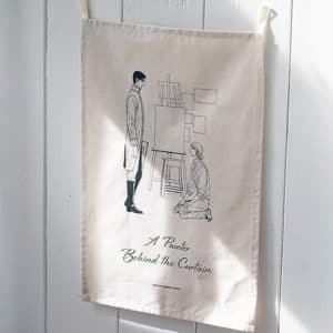 A Painter Behind The Curtain Fabric Poster