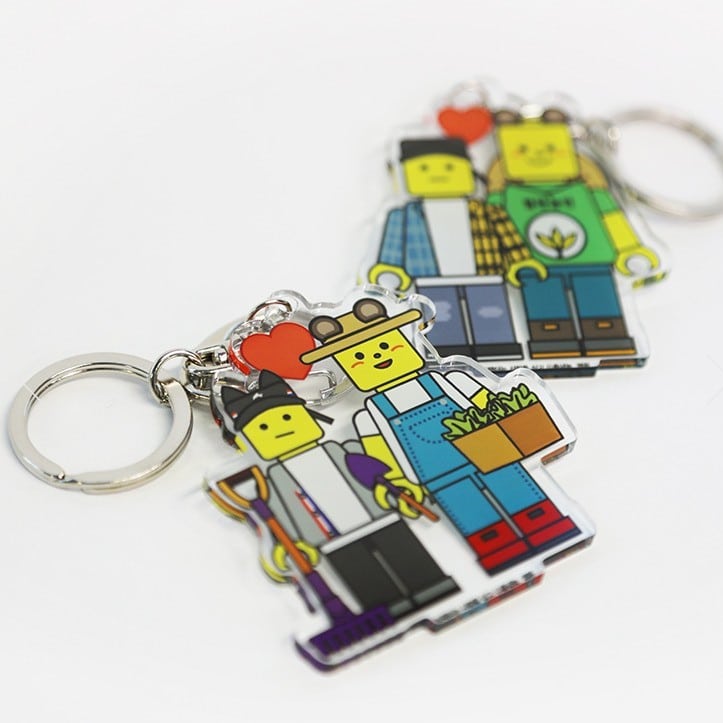 Love Tractor Acrylic Key Ring