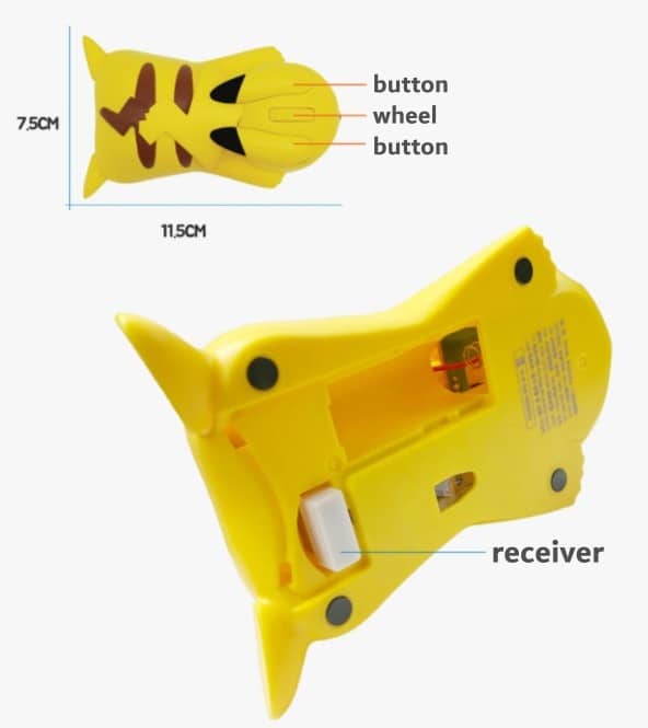 pikachu wireless mouse pokemon +pikachu Desk Pad