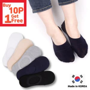 Invisible Ankle Boat Socks Low Cut Korea Women Men Unisex Anti-slip Silicone Cotton Socks 5P