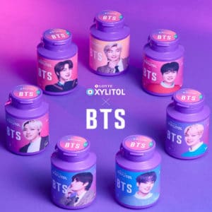 Lotte/ BTS XYLITOL 1+1 Purple Mix 154g / Apple Mint 174g