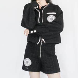 Signature patch tweed jacket - Black