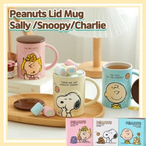 Peanuts Lid Mug 450ml Cookie Story/Snoopy/Charlie Brown/Sally Brown/Snoopy Kitchen/Character Kitchen/Snoopy Mug/Lid Mug/Charlie Brown Cup/Ceramic Cup/Office Mug