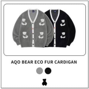 AQOstudiospace/ BEAR ECO FUR CARDIGAN/2color