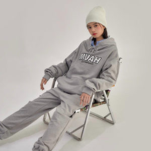 muah muah / SIGNATURE COMBI COLOR OVERFIT HOODIE 3color