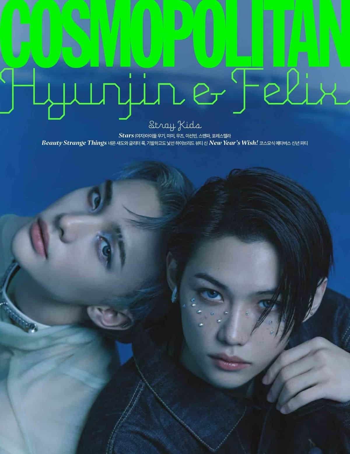 COSMOPOLITAN January 2023 Stray Kids HYUNJIN, FELIX