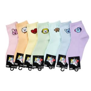 BTS Women's Daily Socks BT21Heavy Neck Socks 7 Pairs Set
