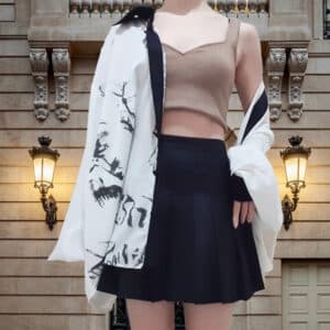 Spring Autumn White Silk Overfit Loose Fit Shirt Blouse Korea Fashion Clothes