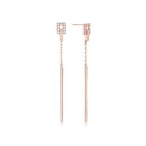 COTTINY / Chocolate Ring Chain Earrings