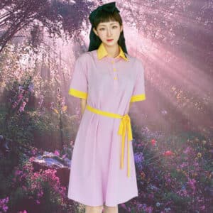 (KINYE_OPS) Color mix belted one-piece - Light purple