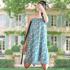(KINYE_OPS) Sleeveless flower dress - Blue