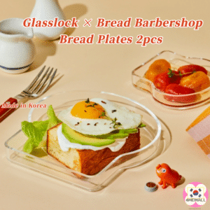 Glasslock × Bread Barbershop Bread Plates 2pcs Dessert Plate, Dinner Plate, Kids Plate