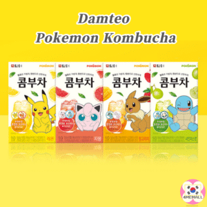 Damteo Pokemon Kombucha (4 flavors) Lemon Grapefruit Shine Musket Mango Lychee Soda Milk 0g Lactobacillus Prebiotics Vitamin C
