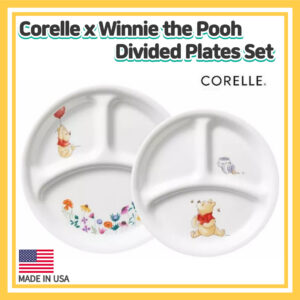 Corelle x Winnie the Pooh Divided Plates Set /Corelle USA set/ Kids Dinnerware Set/ Triple plate /Baby Food Tableware Set/Diet Tableware/Corelle set/ Winnie the Pooh Kitchen/Pooh plate/Pooh plate /Corelle/Single Meal
