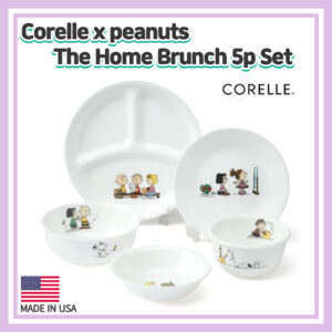 Corelle x Peanuts Snoopy The Home Brunch 5p Set/Corelle USA set/ /Triple Plate,Bowl,USA,Lucy,Charlie/Dinnerware Corelle set/Snoopy Plate/Snoopy Square Plate/ Snoopy Kitchen /Corelle Square Plate/Corelle Dining Sets/Peanuts Kitchen/Snoopy Large Plate /Corelle set