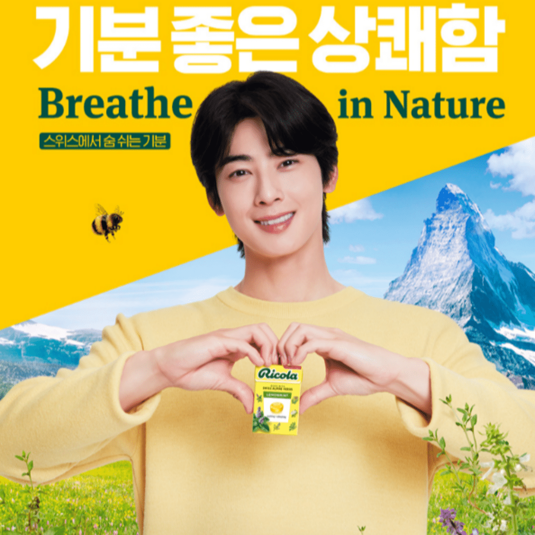 Cha Eunwoo x Ricola 1Box (40g x 4) + Korea Limited Signature