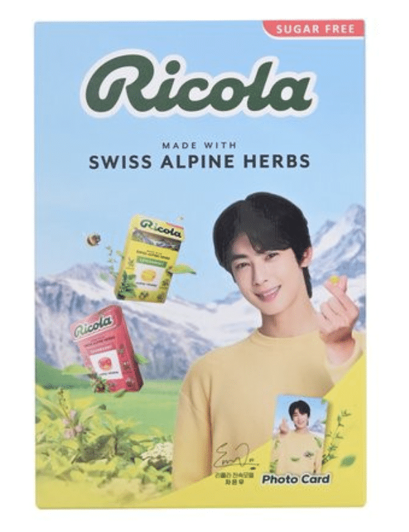 Cha Eunwoo x Ricola 1Box (40g x 4) + Korea Limited Signature