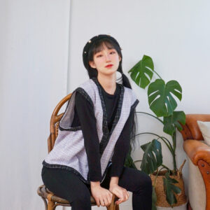 (KINYE_VT) Tweed zipper vest - Violet