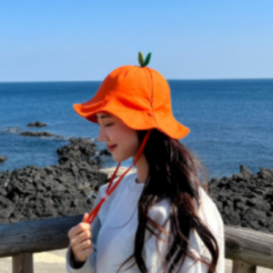Jeju Island Tangerine Wrinkle Hat Jeju Handmade Unique + Cute Hot Item 62cm