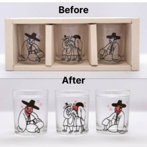 Drunken Classical Scholar Korean Traditional Soju Shot Glass 3pcs Color-Changing