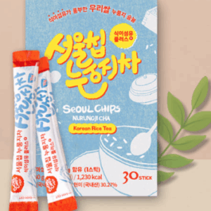 SeoulChips Slow-Aging Whole Grain Nurungji Tea – 30 Tea Bags (Brown & White Rice, High Fiber)