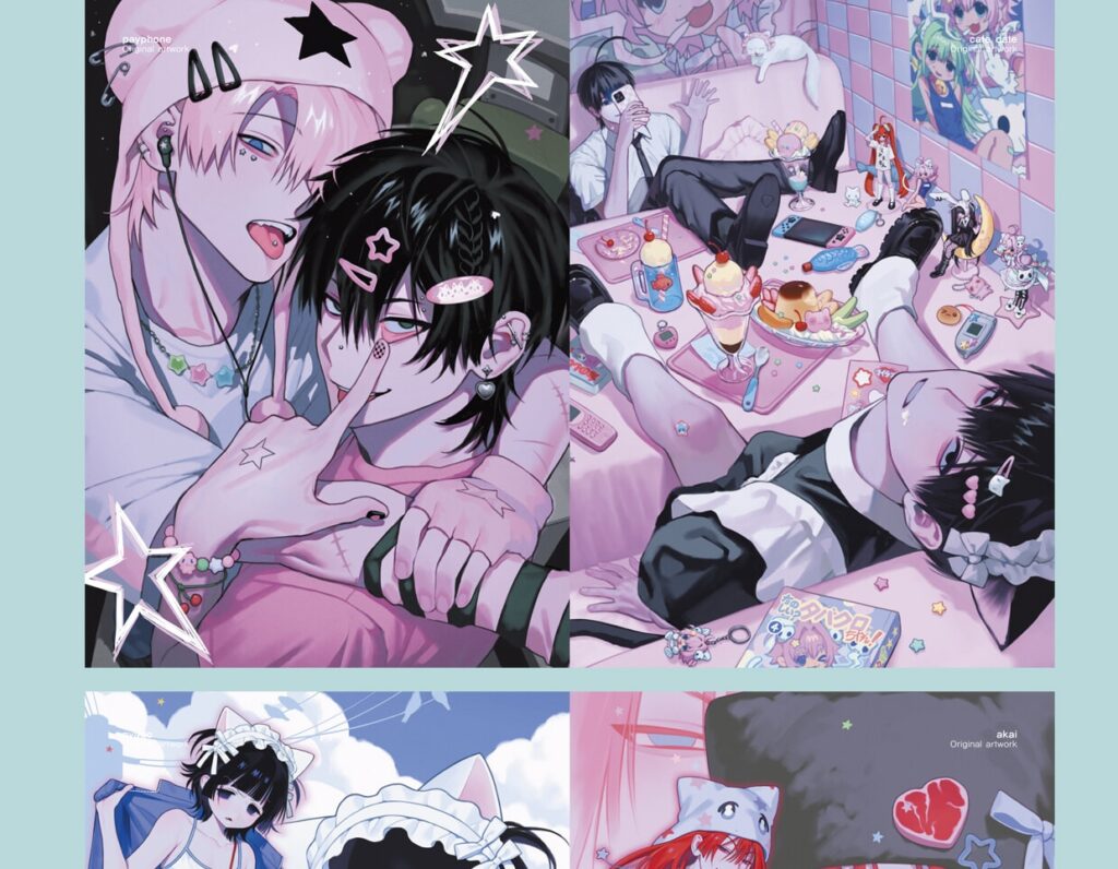 Boy X Girl Illustration & Sticker Book by GYUING