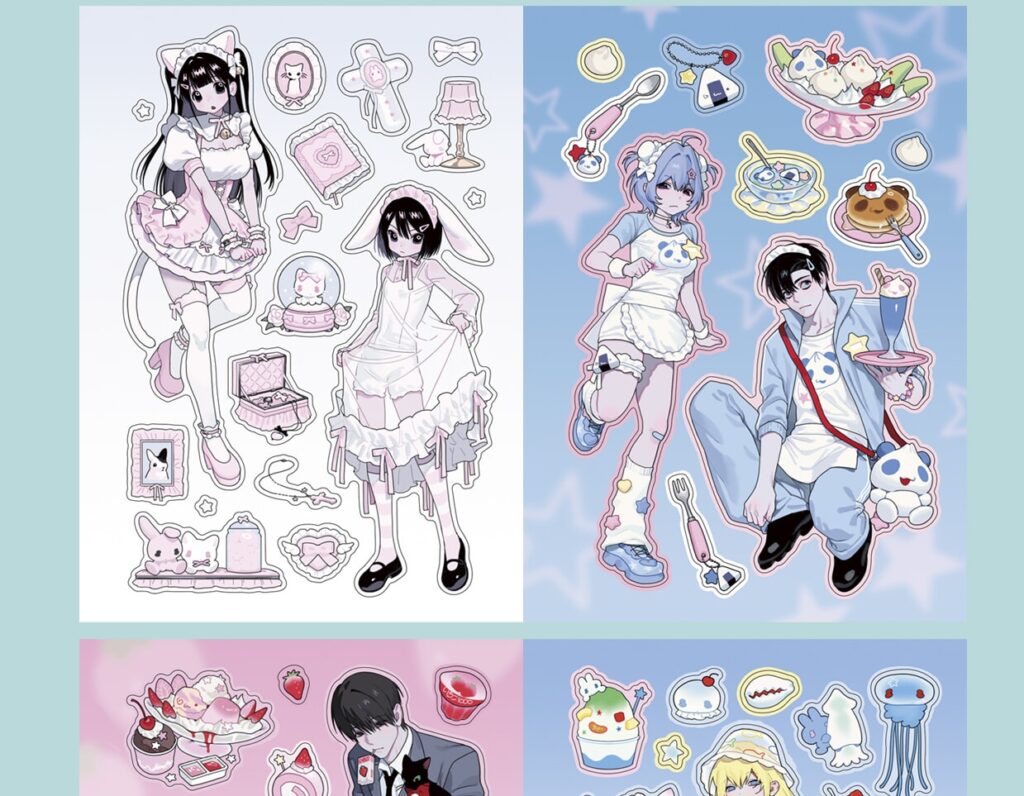 Boy X Girl Illustration & Sticker Book by GYUING