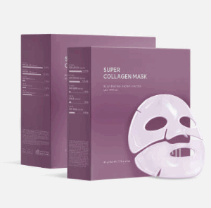 AROCELL Super Collagen Mask 20 Facial Sheet 5,000,000ppb Overnight Dual Matrix Hydrogel Masks with Low Molecular Weight Collagen for Elasticity Hydrating Anti-Aging Cooling Korean Skincare, 43g x 20ea
