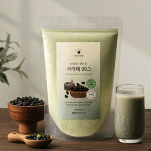 Instant Black Soy Milk Powder – Korean Seoritae Black Bean Powder, 99.3% Black Soybeans, 500g