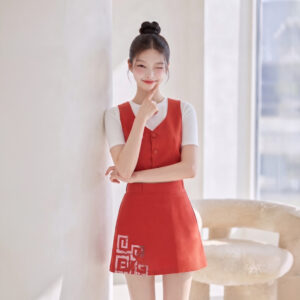 (KINYE_SK) Korean painting skirt - Red